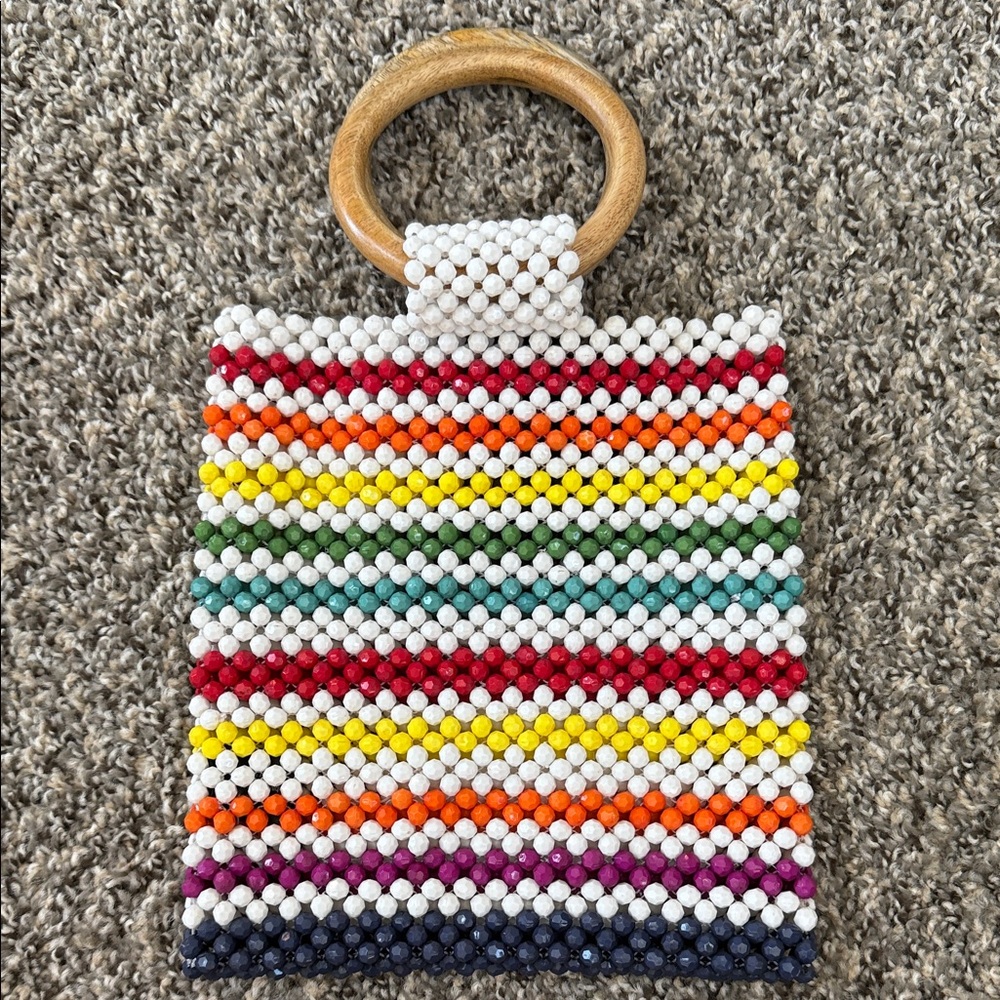 Lulu NYC Aiby Beaded Mini Tote Handbag